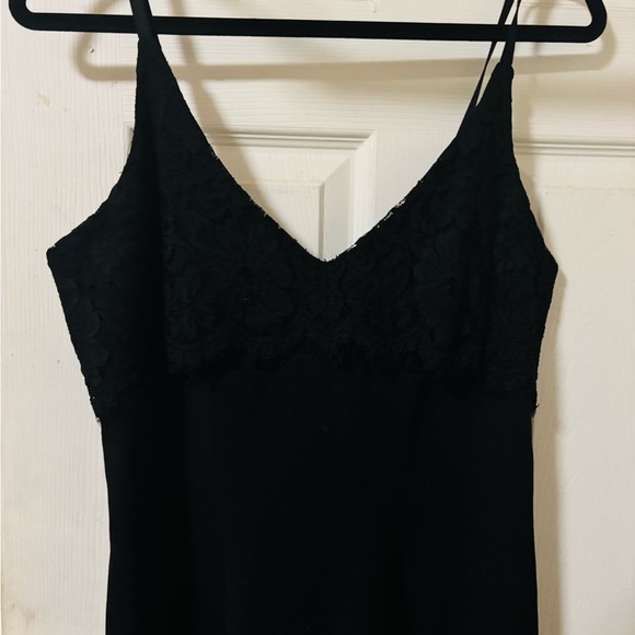 Powerline Dresses & Skirts - Elegant Black Slip Dress w/lace flowers
